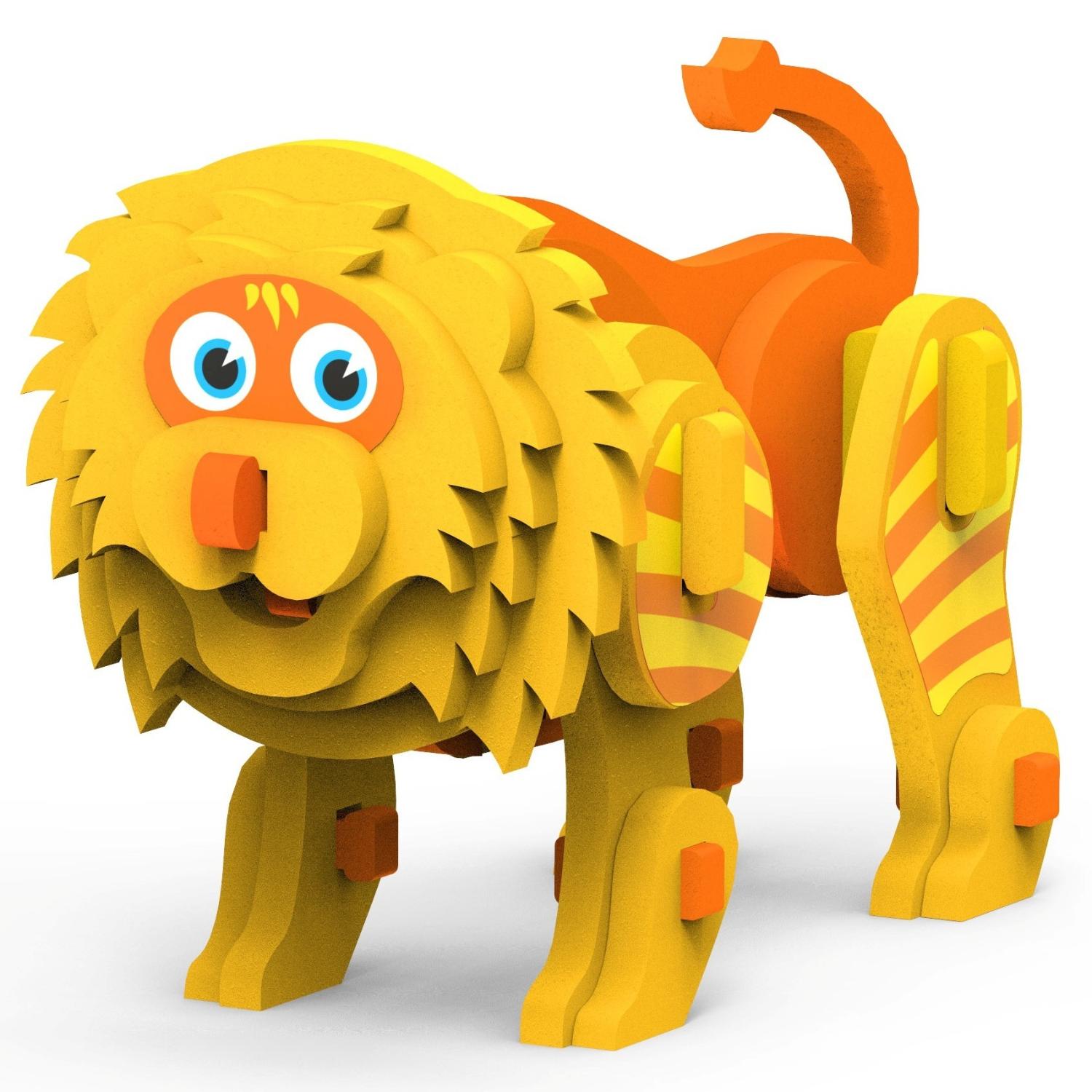 Игрушка сборная из мягких элементов из серии Животные – Лев  
